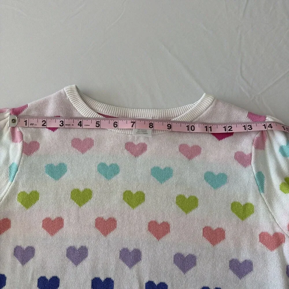 Gymboree Sweater Lot Purple Cable Knit Peplum Ruffle Girls Sz 12 Rainbow Heart